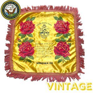 Vintage United States Navy Norfolk Virginia Mother And Dad Pillow Case Sham